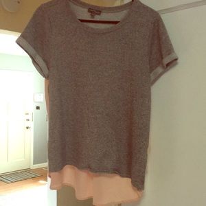 Grey & pink hi-lo tee